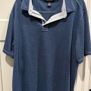 Kirkland Signature Blue Polo Shirt with Contrasting Collar